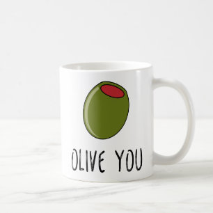 Mug Olive Toi, Pun, Drôle Je T'Aime