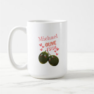 Mug Olive You Deux Coeurs Olives