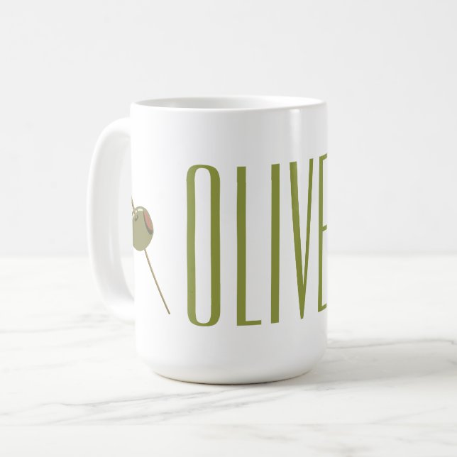 Mug Olive You (I Love You) Funny Romantique Valentine (Devant gauche)
