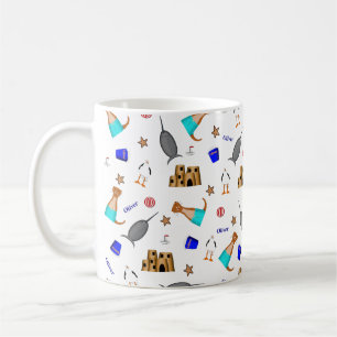 Mug Oliver Le Motif de vacances de la plage d'été Otte