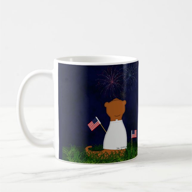 Mug Oliver Le Otter Regarde Les Feux D'Oeuvre (Gauche)