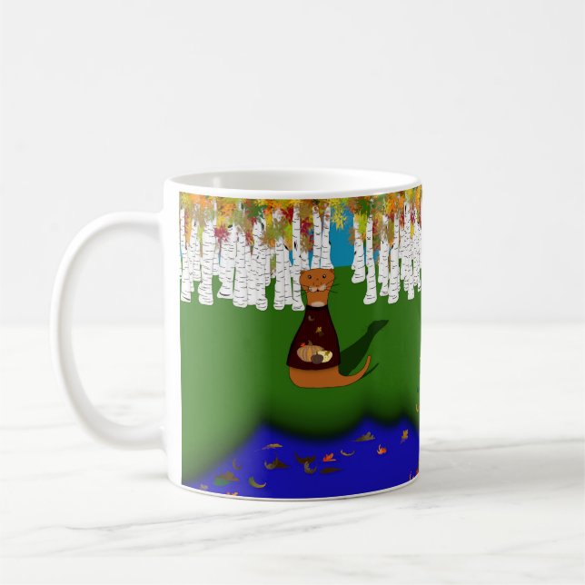 Mug Oliver The Otter at River Wolf Lake à Autumn (Gauche)