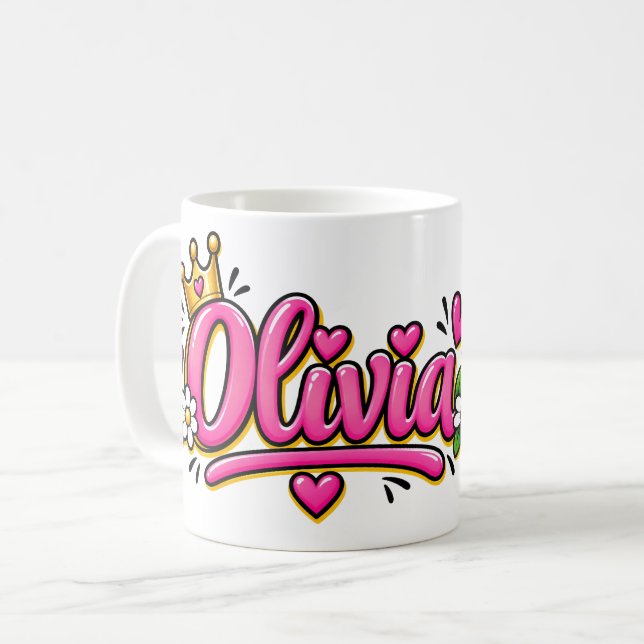Mug Olivia Coffee Mug, Personalized Olivia Name Cup (Devant gauche)