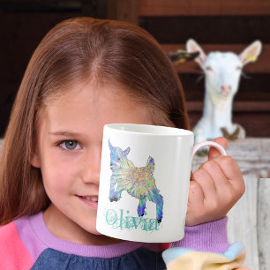 Mug Olivia Coloré Mignon Chevreau qui saute Art Animal