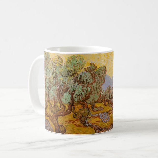 Mug Oliviers de Van Gogh Ciel Soleil Jaune (Devant gauche)
