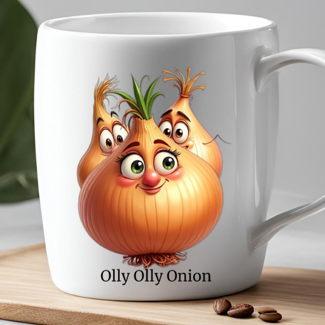 Mug OLLY ONION Funny Novelty Mère's Day Office Cadeau (Home Gifts for her Mothers Day Christmas foodie office gifts coworkers white elephant funny novelty )