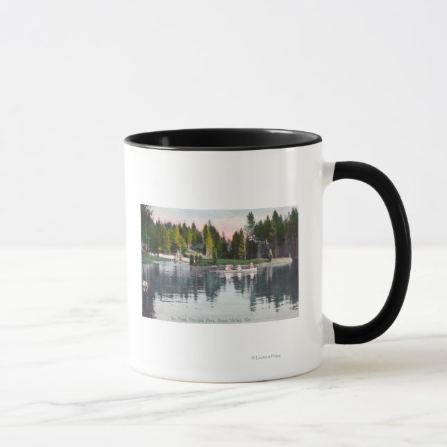 Mug Olympia Park Vue sur l'étang, Rowboat Scene (Droite)