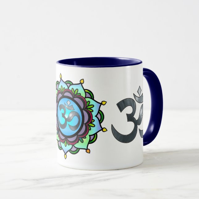 Mug Om fleuri (Devant droit)