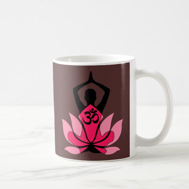 Mug OM Namaste Spirituelle Lotus Fleur Yoga en Ombre (Droite)