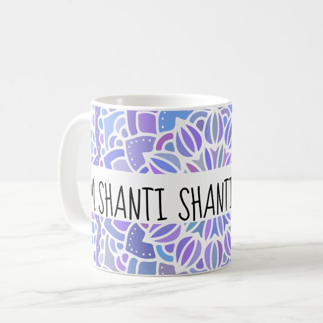 Mug Om Shanti Boho Purple Mandala (Devant gauche)