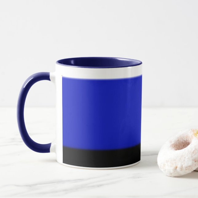 Mug Ombre blanc, bleu foncé et noir (Avec donut)