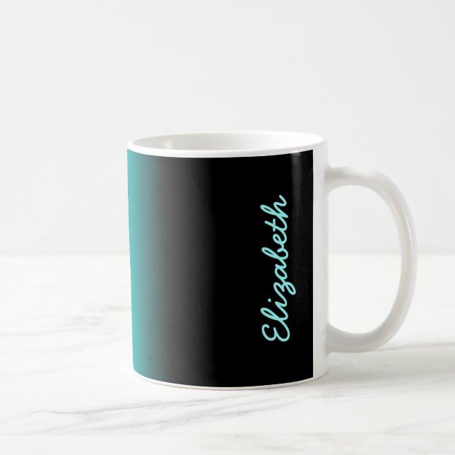Mug Ombre blanc turquoise noir (Droite)