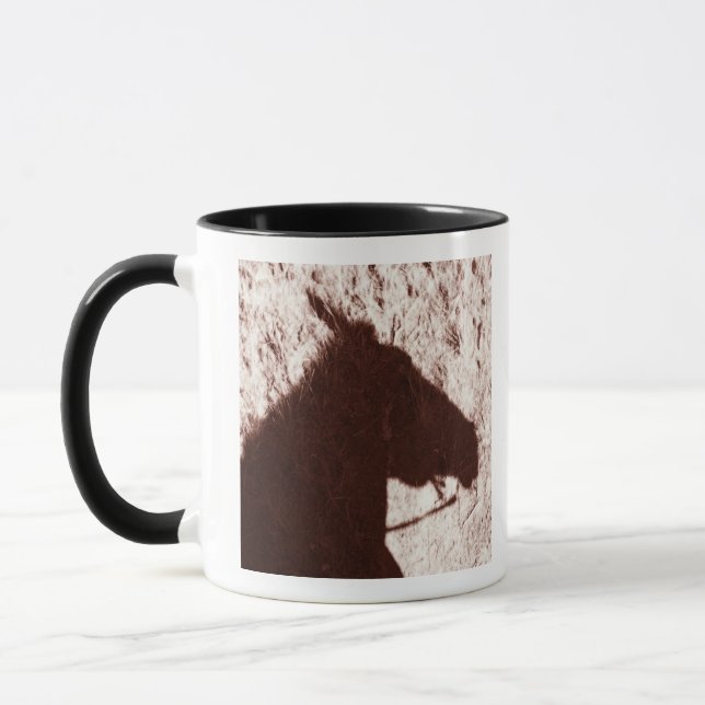 Mug ombre de la tête de cheval d'équitation sur le (Gauche)