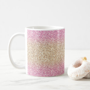 Mug Ombre Parties scintillant magique rose et or
