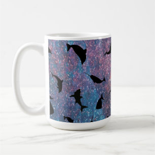 Mug ombre poisson requin baleine sur galaxie dégradé