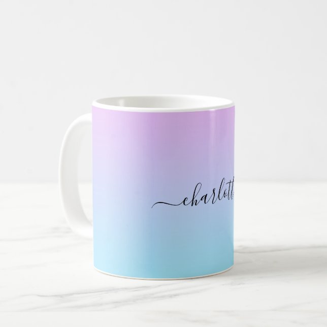 Mug Ombré rose et turquoise (Devant gauche)