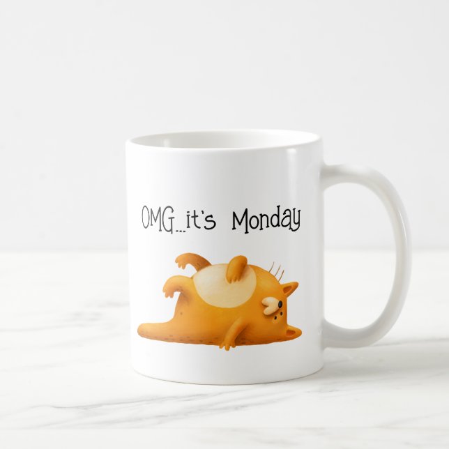 Mug OMG C'est le lundi Blues Funny Jaune cadeau de cha (Droite)