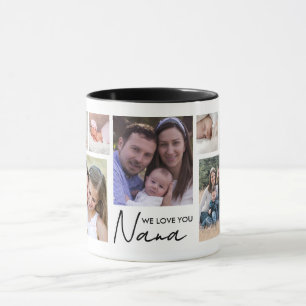 Mug On aime Nana 13 Collage de photos Blanc  
