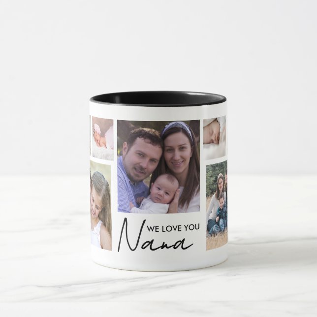 Mug On aime Nana 13 Collage de photos Blanc   (Centre)