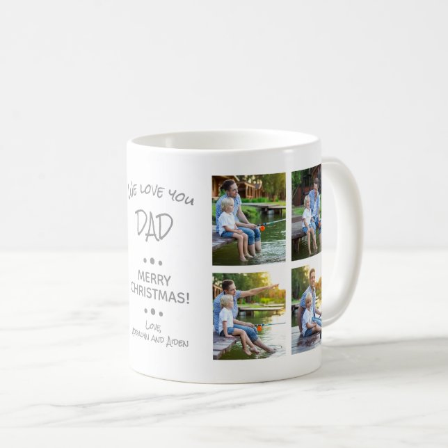 Mug On aime papa 8-Photo Collage Joyeux Noël (Devant droit)