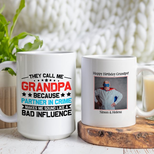 Mug On M'Appelle Grand-Père Funny Grand-Père Photo Ann (Créateur téléchargé)