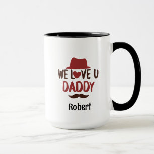 Mug On t'aime papa design drôle 