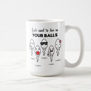 Mug On Vivait Dans Les Boules, Nom Personnalisé Papa