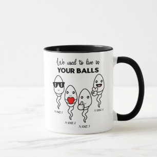 Mug On Vivait Dans Les Boules, Nom Personnalisé Papa