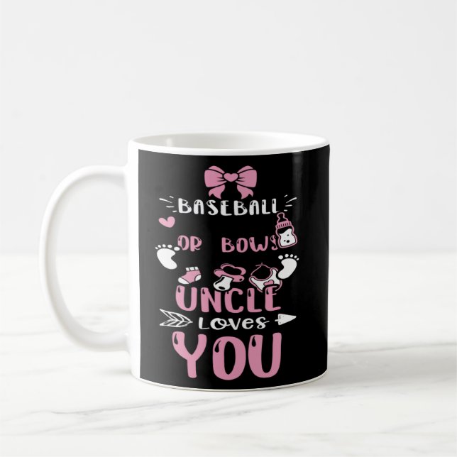 Mug Oncle Baseball Ou Bows Oncle Vous Aime Bébé Fille (Gauche)