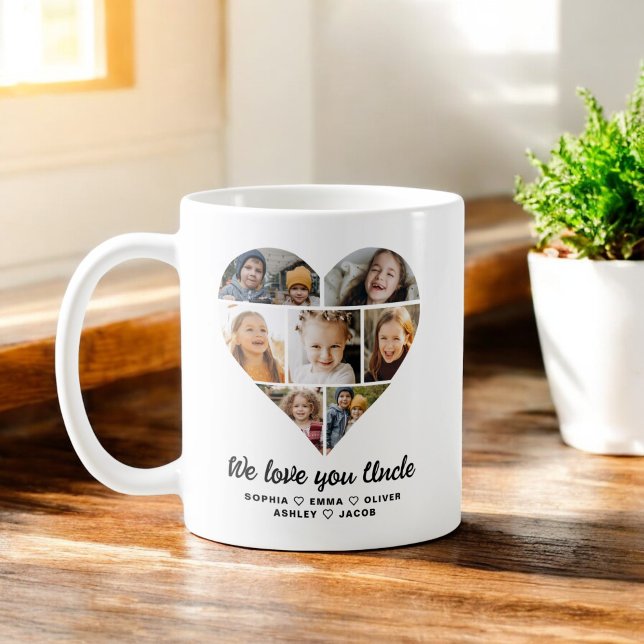Mug Oncle Nous vous aimons Photo Instagram Collage (Créateur téléchargé)