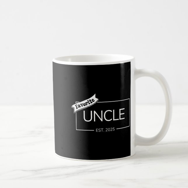 Mug Oncle préféré Est 2025 Neveu Nièce Design de poche (Droite)