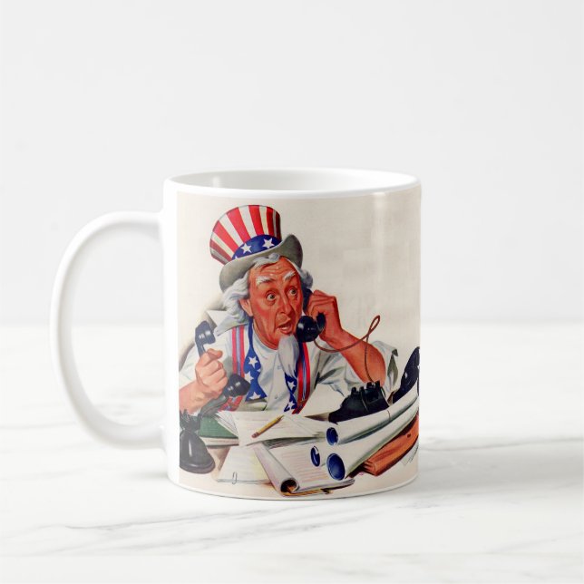 Mug Oncle Sam des années 1940 au téléphone (Gauche)