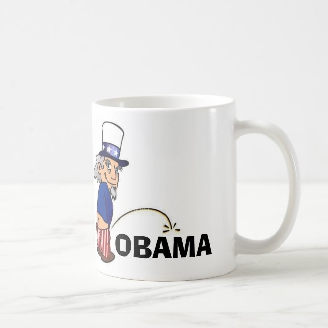 Mug Oncle Sam faisant pipi sur Obama (Droite)
