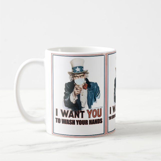 Mug Oncle Sam "Je Veux Que Vous" Battez Cette Pandémie (Gauche)