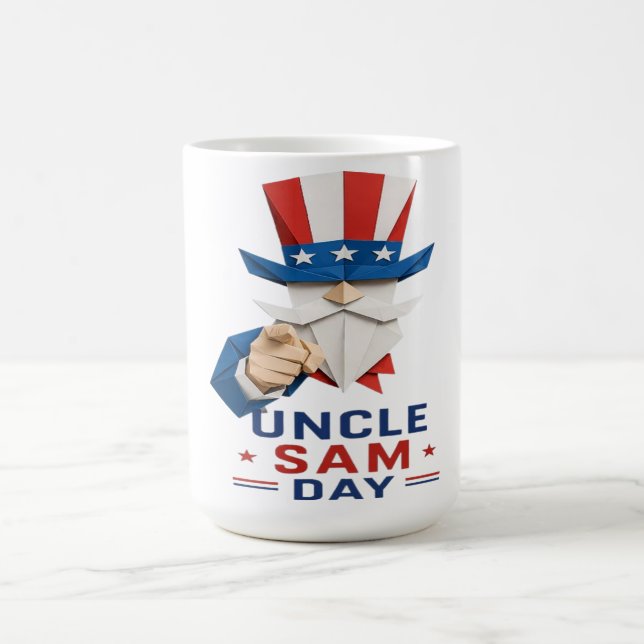 Mug Oncle Sam patriotique en papier découpé - Fête de  (Centre)
