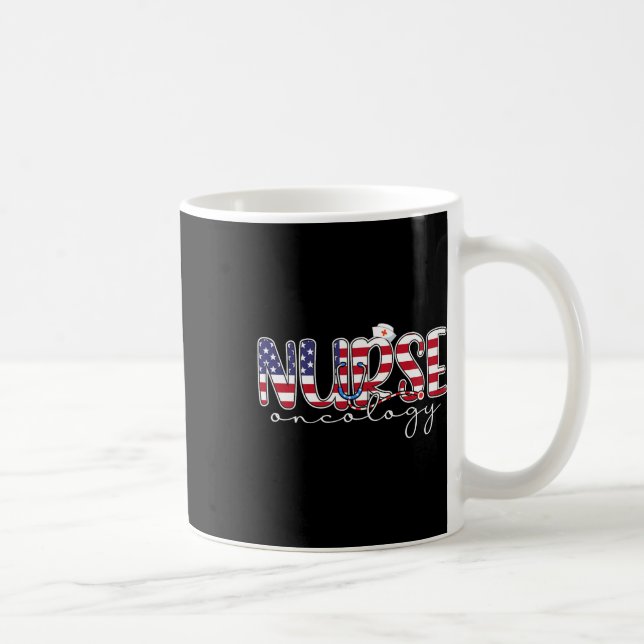 Mug Oncologie Infirmière 4 juillet nous drapeau Infirm (Droite)