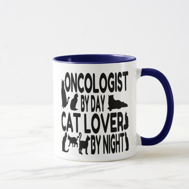 Mug Oncologue aime les chats (Droite)