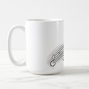 Mug Onde de note de musique, clipart de ligne noire