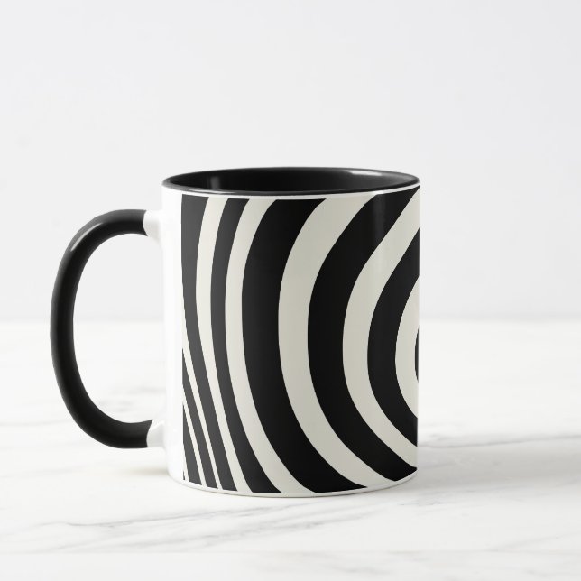 Mug Ondes de style rétro noir et blanc (Gauche)