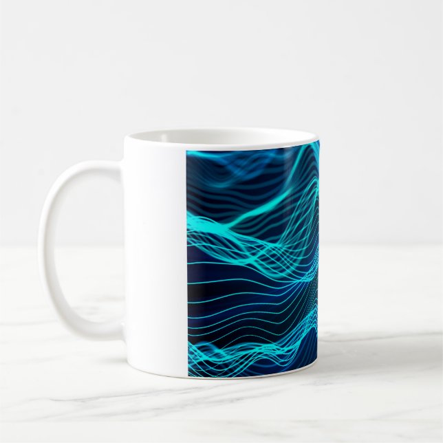 Mug Ondes néon de nombreuses lignes et lignes abstrait (Gauche)
