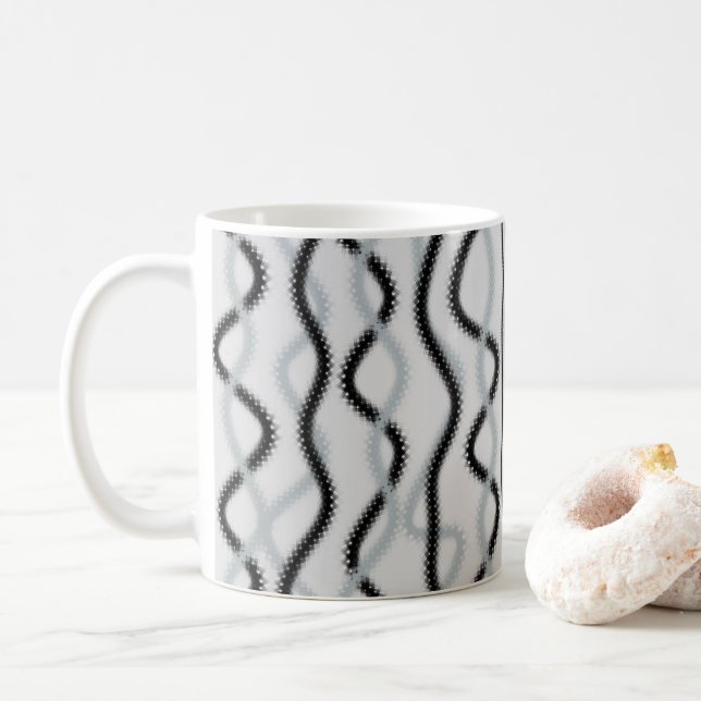 Mug Ondes noires et grises (Avec donut)