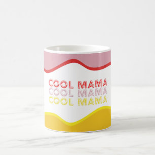 Mug Ondes rétro 'Mama Cool' aux couleurs vives