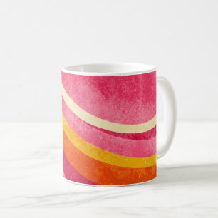 Mug Ondes roses rétro – Fond ondulé vintage