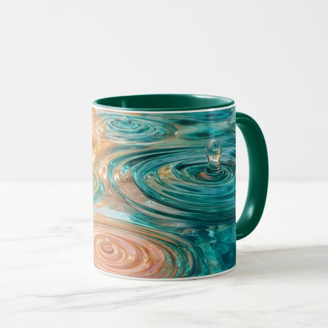 Mug Ondulations de Tranquillité Harmonie d'Eau Abstrai (Devant droit)