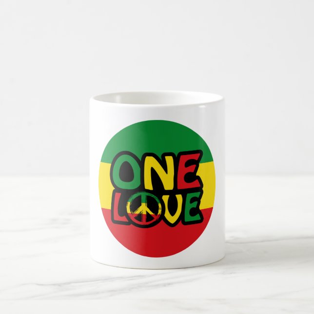 Mug One Love, Reggae design avec des couleurs reggae (Centre)