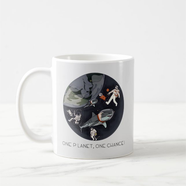 Mug One Planet One Chance - Jour des terres (Texture d (Gauche)