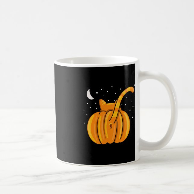 Mug Onglet orange Citrouille de la touche de chat Hall (Droite)