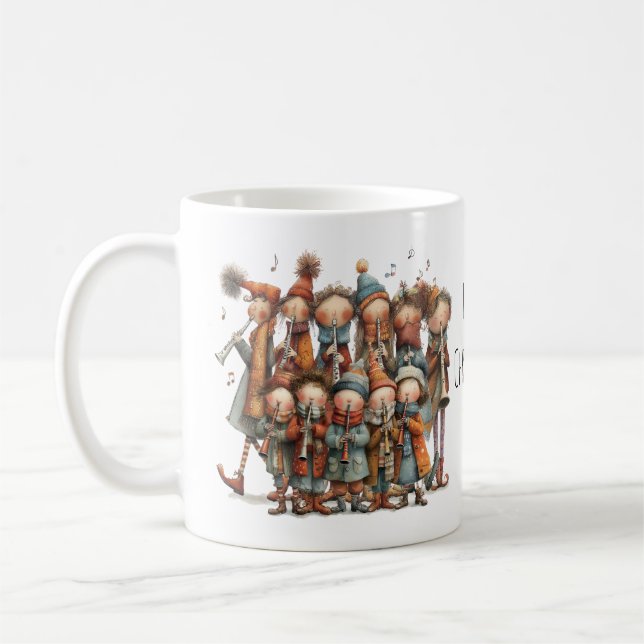 Mug Onze joueurs de pipeau fantaisistes - Noël 330ml (Gauche)