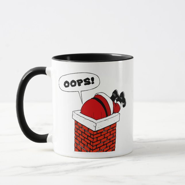Mug Oops Père Noël coincé à Chimney (Gauche)