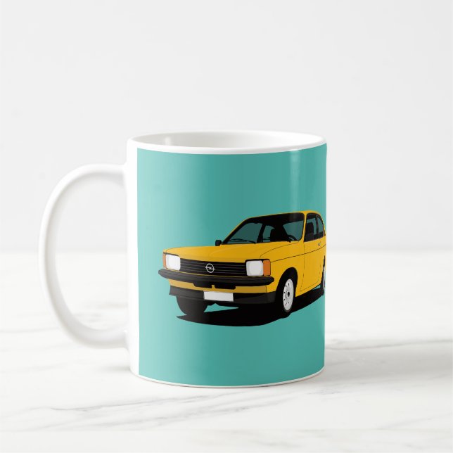 Mug Opel Kadett Coupé jaune - deux images (Gauche)